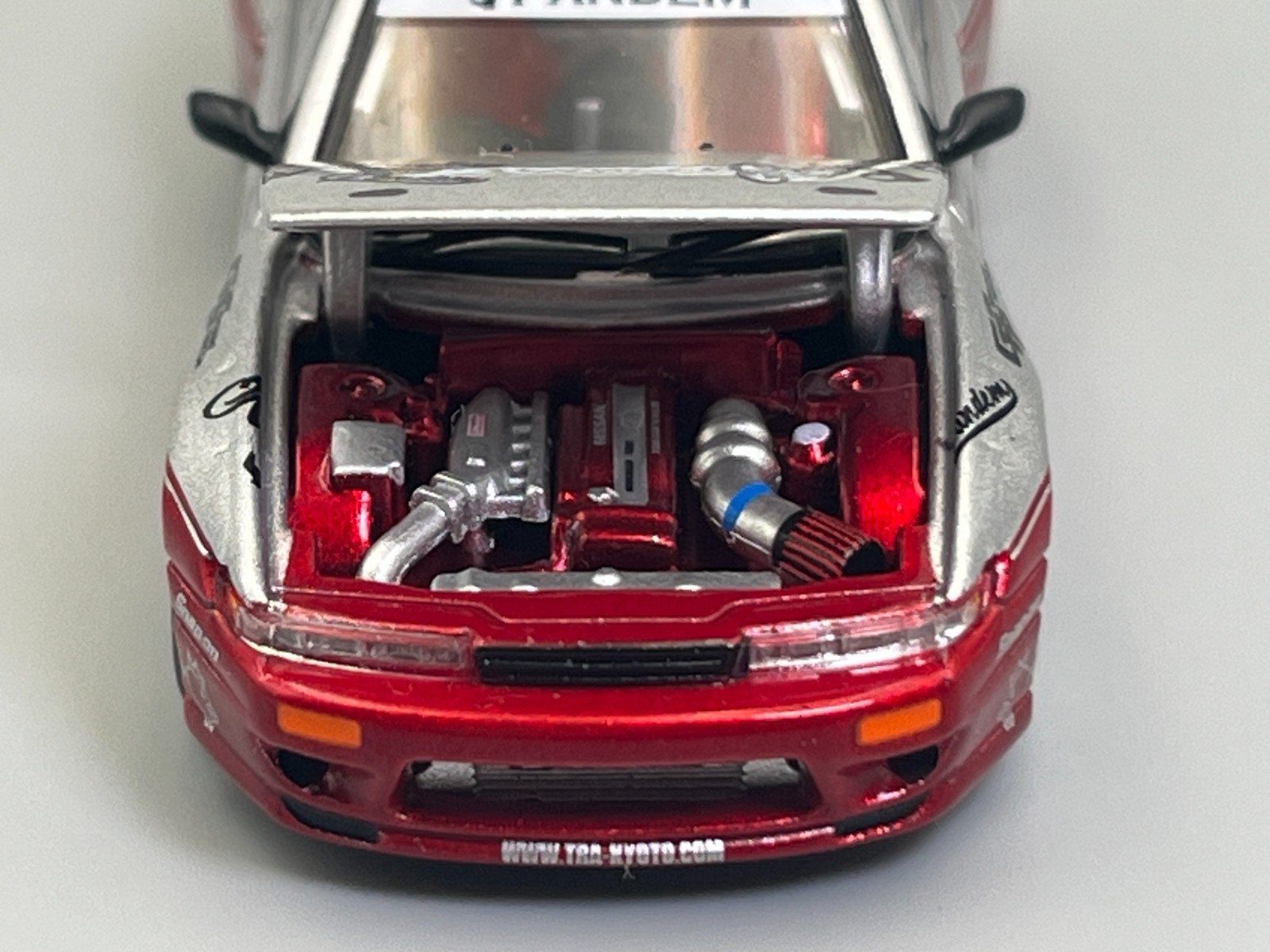 Nissan 240SX S13 Coupe Pandem Silvia Widebody Poprace 1/64 scale openable hood