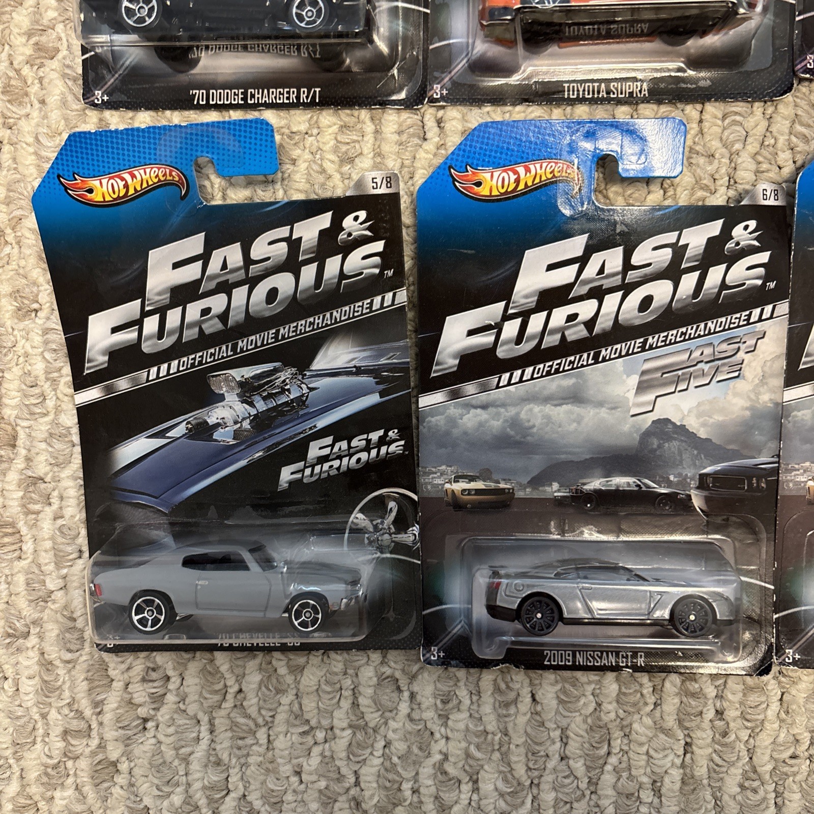 HOT WHEELS 2012 FAST & FURIOUS 7 CARS OUT OF 8 SET TOYOTA DODGE NISSAN FORD NEW