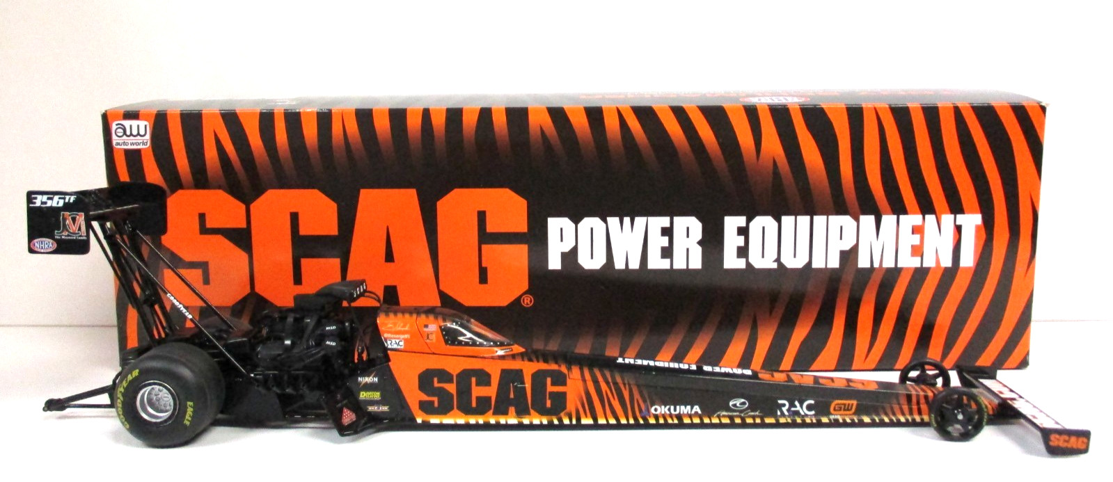 RC2 AUTO WORLD TONY SCHUMACHER SCAG EQUIPMENT 2023 NHRA TOP FUEL DRAGSTER – 1/24