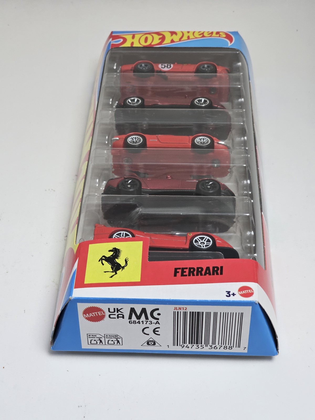 Hot Wheels Ferrari 5-Pack Dino 206 GT SF90 Stradale F40 365 GTB4C 12Cilindri