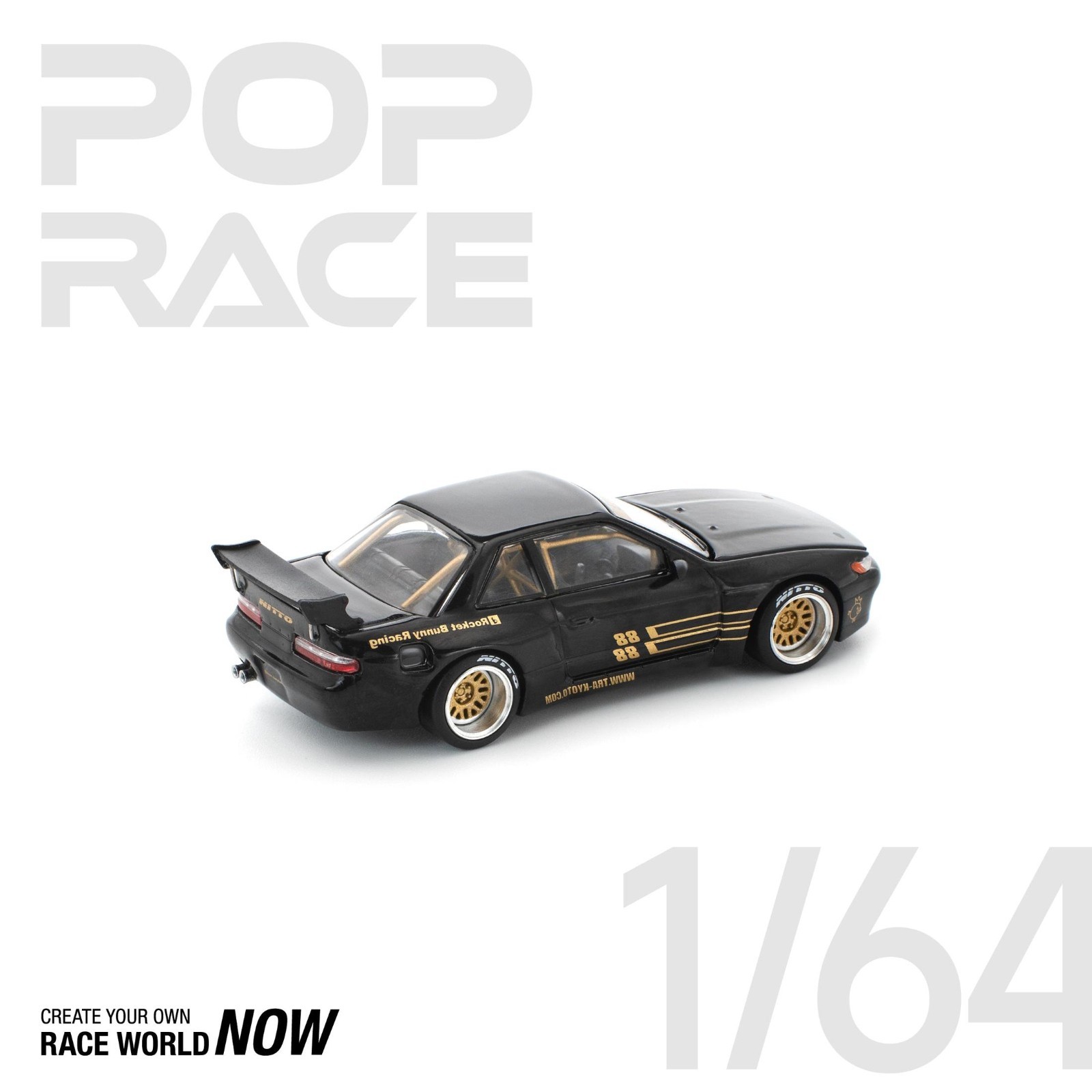 Pop Race 1:64 Pandem Nissan Silvia S13 BLACK
