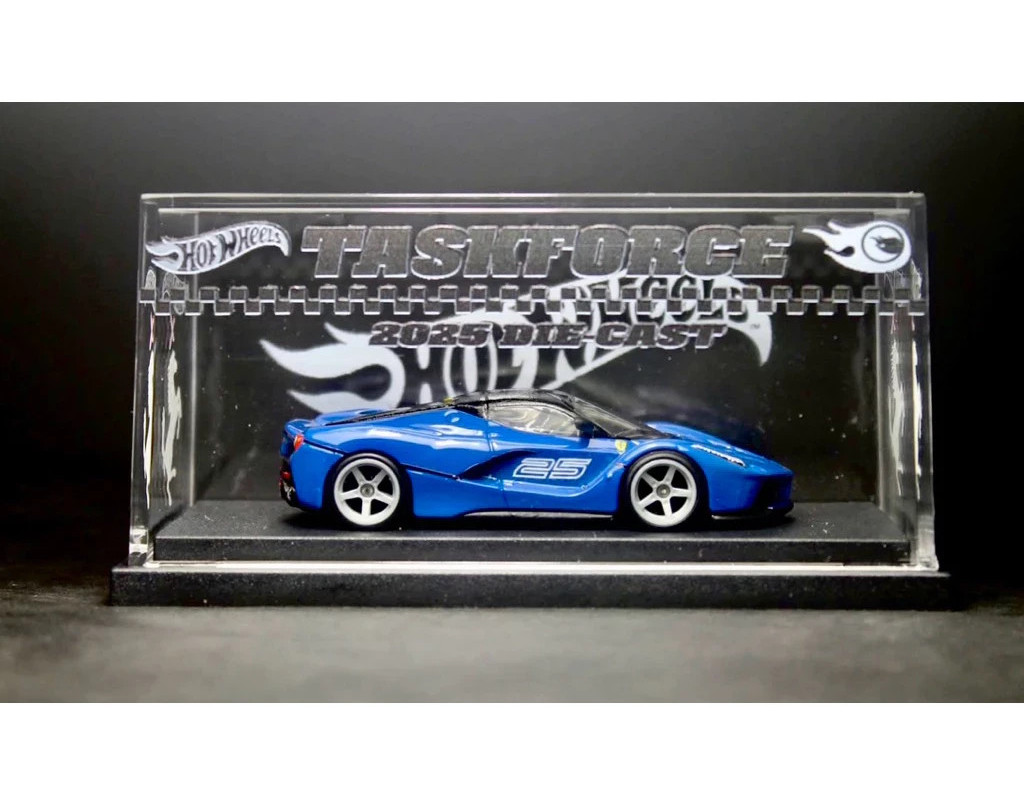 NEW Hot Wheels LaFerrari CUSTOM Replica Blue Rubber Tire Car Display Case
