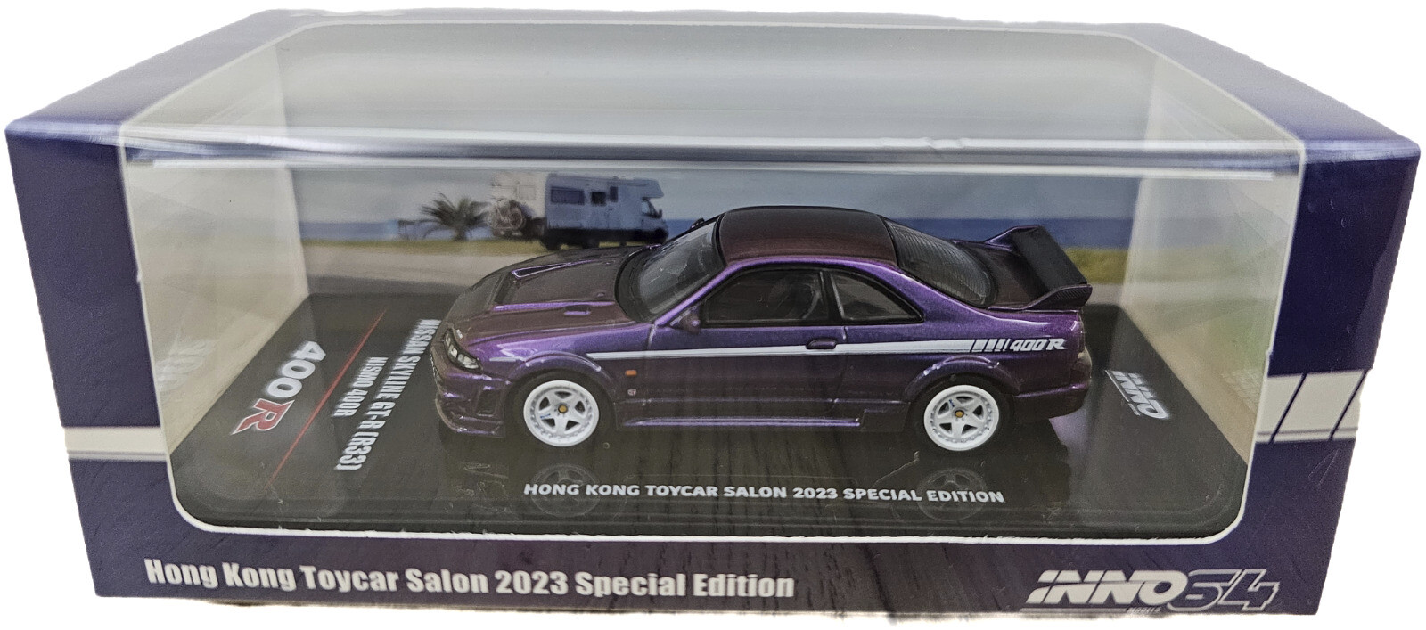 1:64 Inno64 Nissan Skyline GTR GT-R R33 Midnight Purple HK Toycar Salon 2023