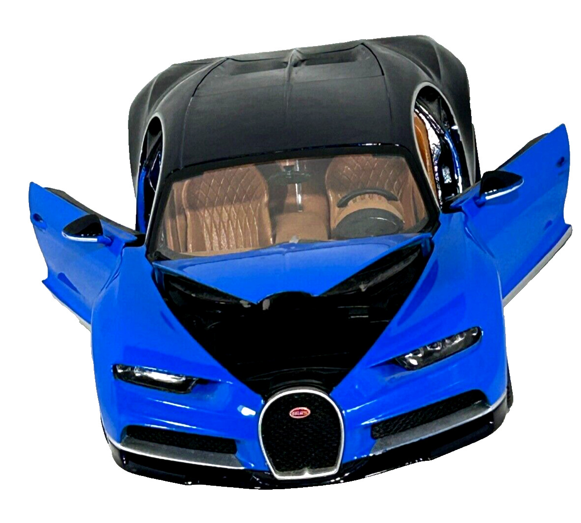 BURAGO 1:18 Scale Diecast Model Car Bugatti Chiron Blue/Black