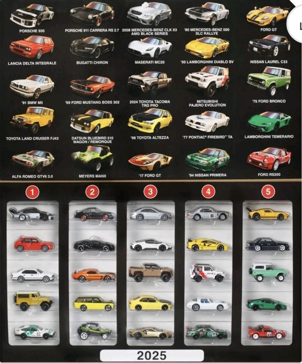 Hot Wheels Boulevard 25-Car Factory Set 2025, 25 Premium Die-Cast 1:64 Scale Car