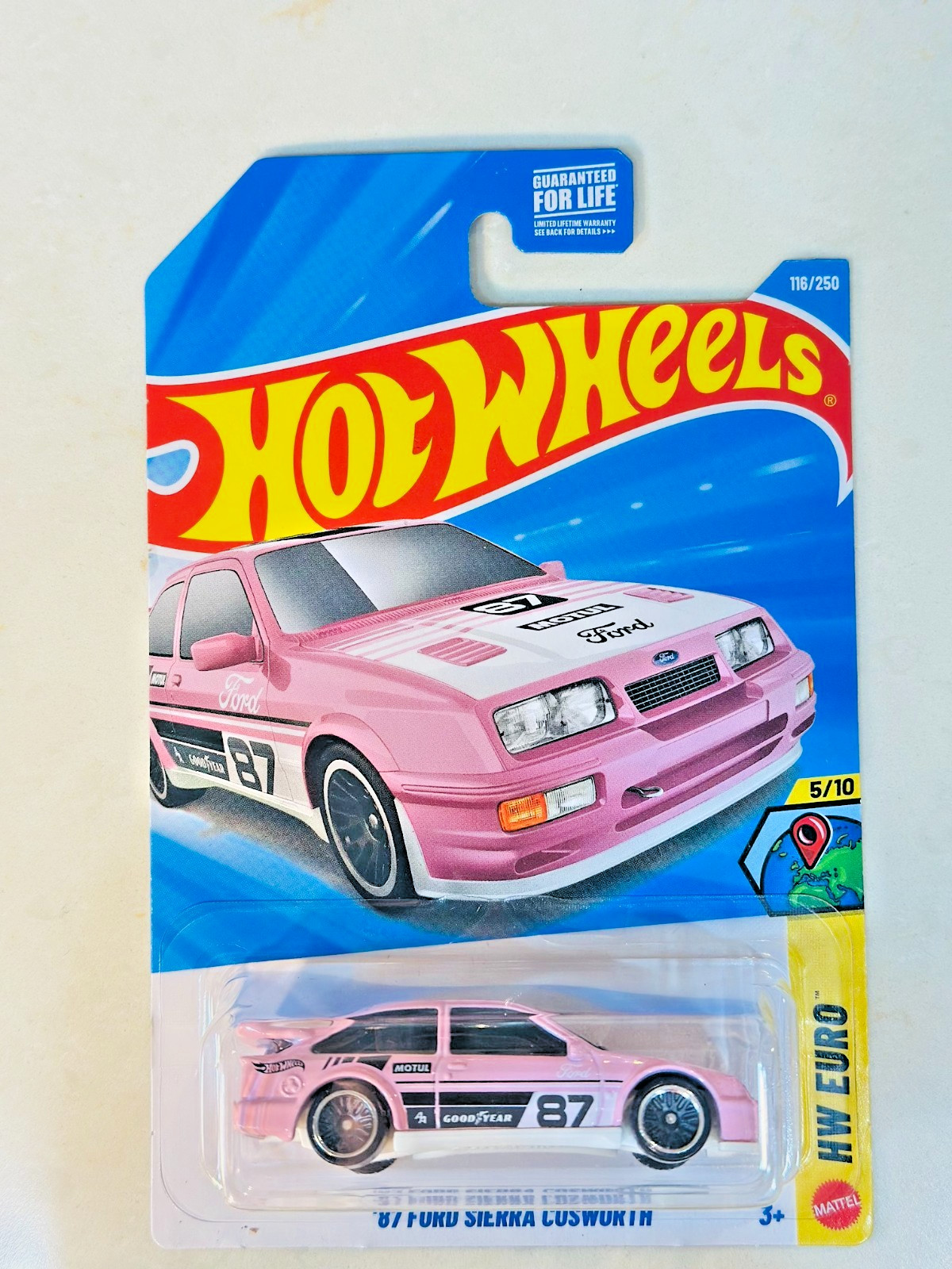 Hot Wheels Ford Sierra Cosworth Pink 87 HW Euro #116 FREE SHIPPING