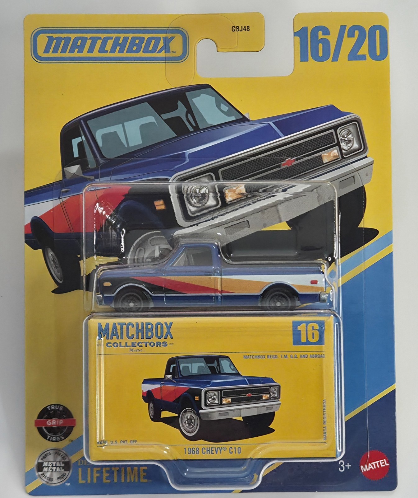 1968 Chevy C10 16/20 COLLECTORS SERIES Matchbox 2026 JJW06 blue pickup truck