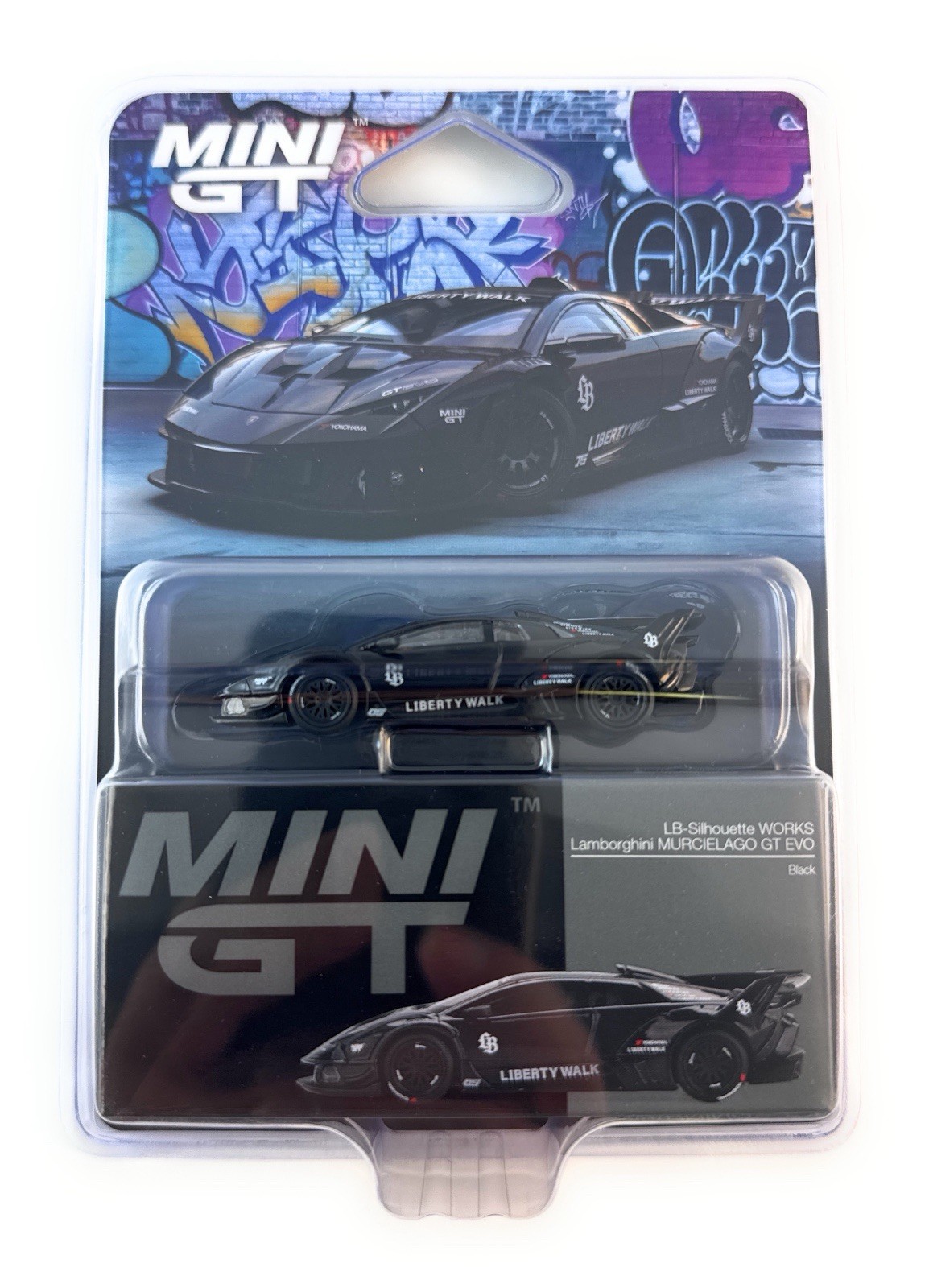 Mini GT 1:64 Lamborghini LB-Silhouette WORKS MURCIELAGO GT- Evo Black 1053-P10