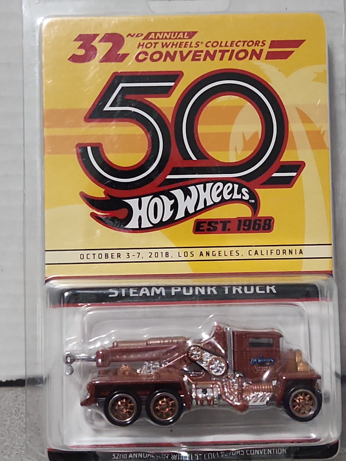 Hot Wheels 2018 BROWN STEAM PUNK TRUCK 32nd Convention Dinner Car W/PROTECTOR ☆