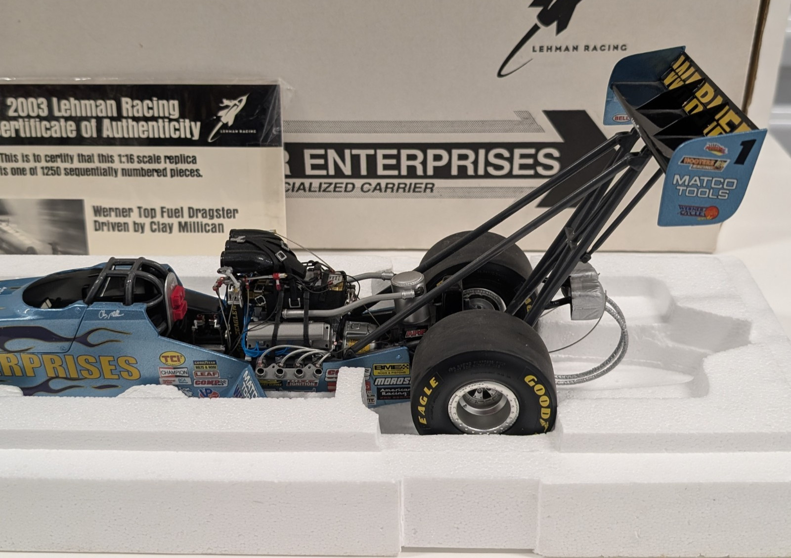 Milestone Werner Enterprises Clay Millican 1/16 Scale Top Fuel Dragster NHRA