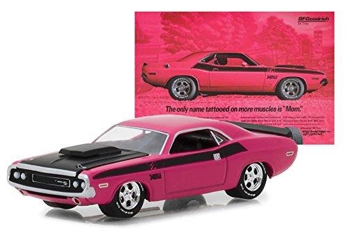 GREENLIGHT 29943 1970 DODGE CHALLENGER T/A BFGOODRICH VINTAGE AD CARS PINK 1/64