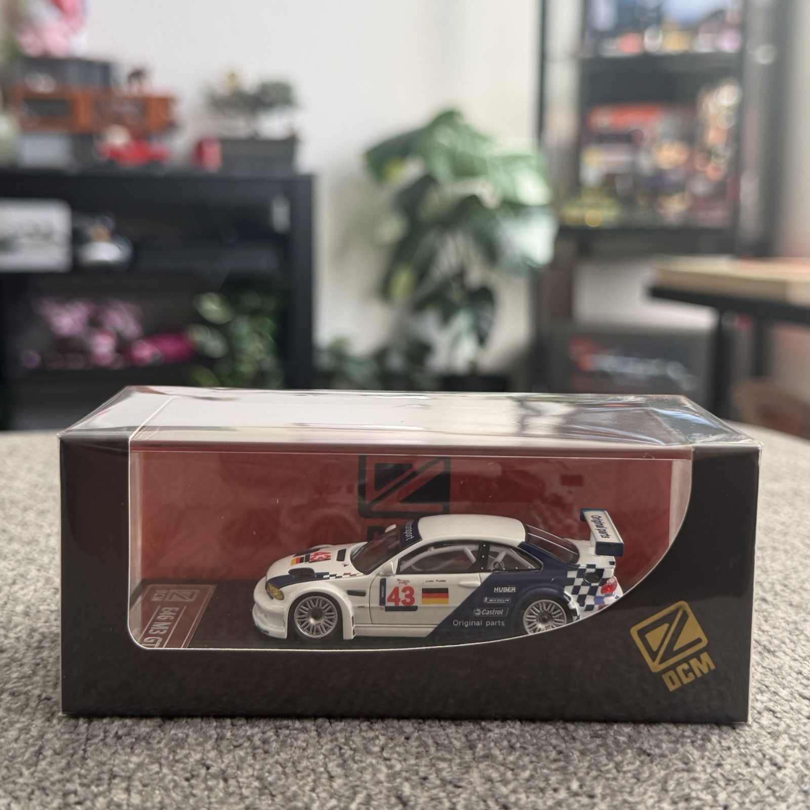 DCM 1:64 White M3 GTR E46 #43 Widebody Sports Model Diecast Display Car