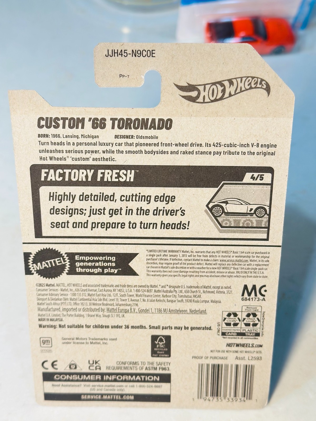 Custom 66 Toronado #114 Factory Fresh 4/5 2026 Hot Wheels Mix E NEW