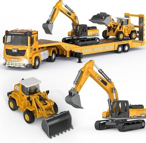 Construction Toys Set for 3 4 5 6 7 Years Old Boys, Die-cast Engineering Cons…