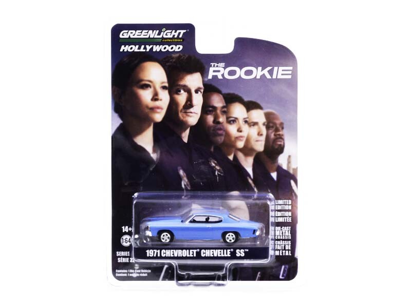 1971 Chevrolet Chevelle SS Blue “The Rookie” 1:64 Model Car – Greenlight 44920F