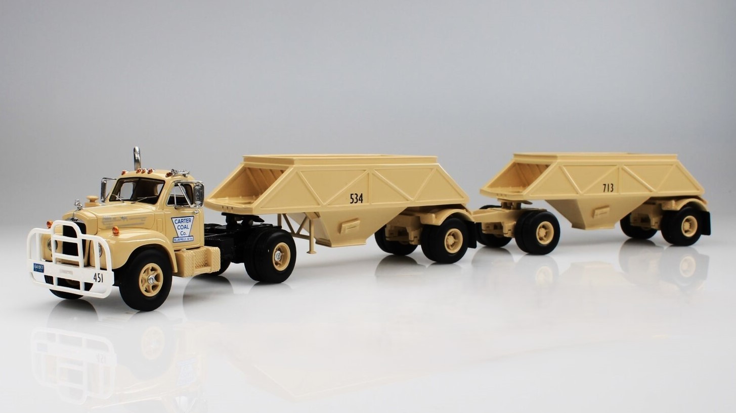 CHOSE MACK B-61T SWB Semi tractor truck bottom dump trailer NEO RESIN 1/64 n DCP