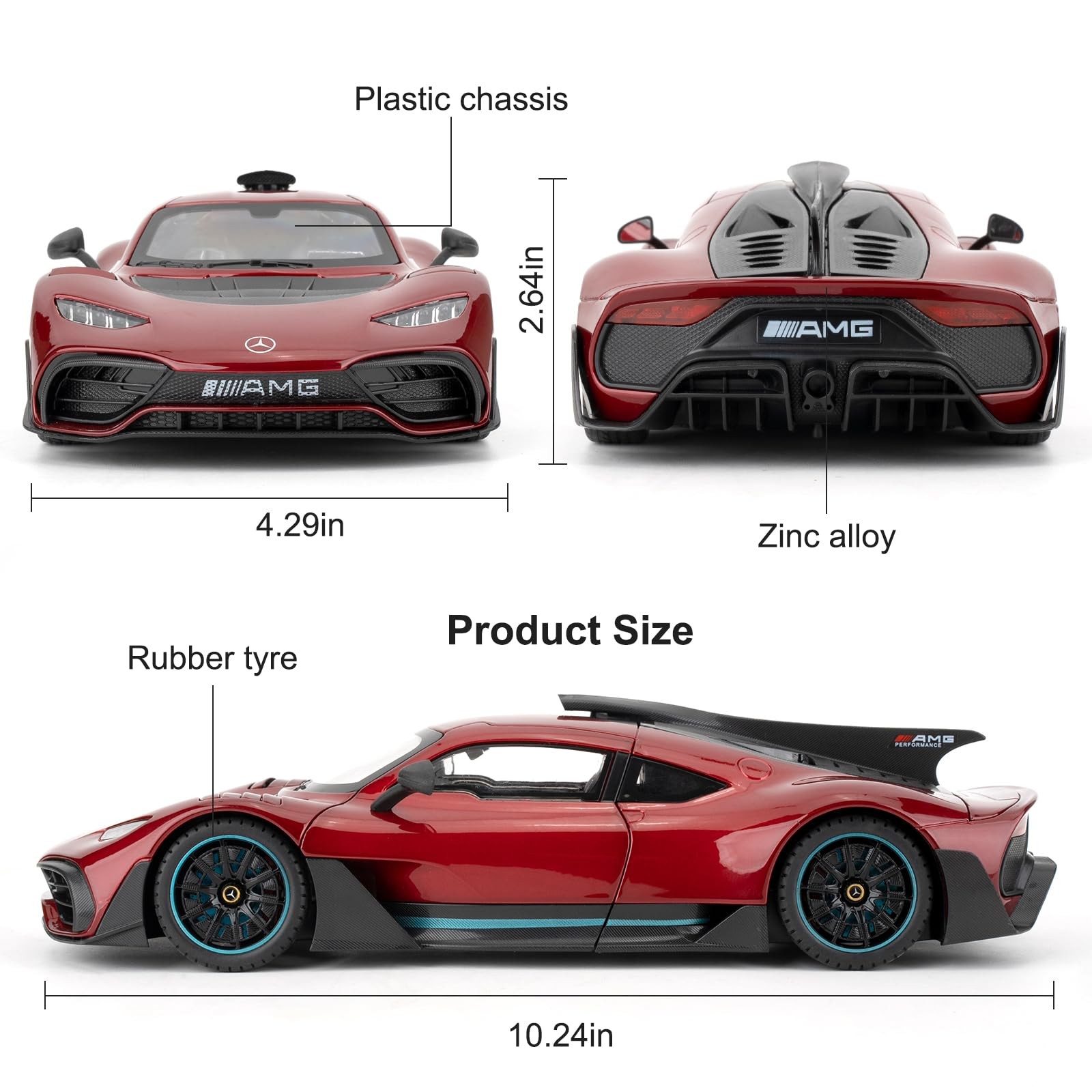 1/18 AMG ONE Die-cast Model Car, Collectible Alloy Model with Sound and Light Fu