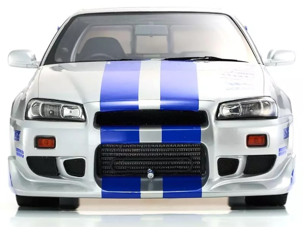NISSAN SKYLINE GT-R (R34) RHD SILVER “FAST & FURIOUS” 1/12 BY KYOSHO KSR12007A