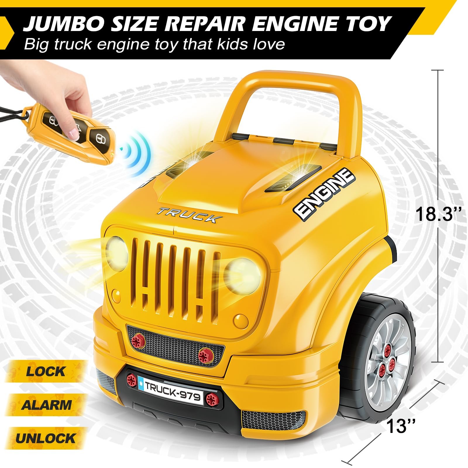 Large Truck Engine Builder Mechanic Repair Set Toys for Boys Ages 3-8 Years Old