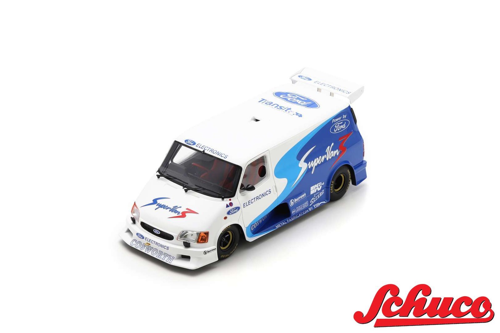 1:18 Ford Transit Supervan 3 (1994) — White/Blue — Schuco 450066200