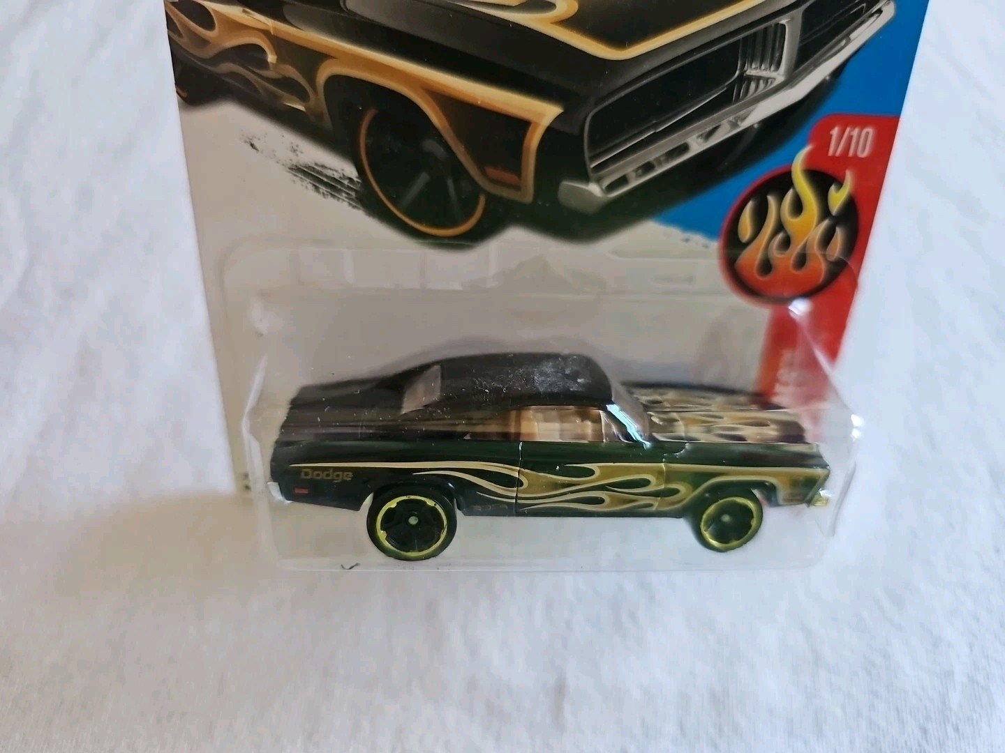 2016 Hot Wheels ’69 DODGE CHARGER Black ?/250 LITTLE BEND Flames KMART COLOR