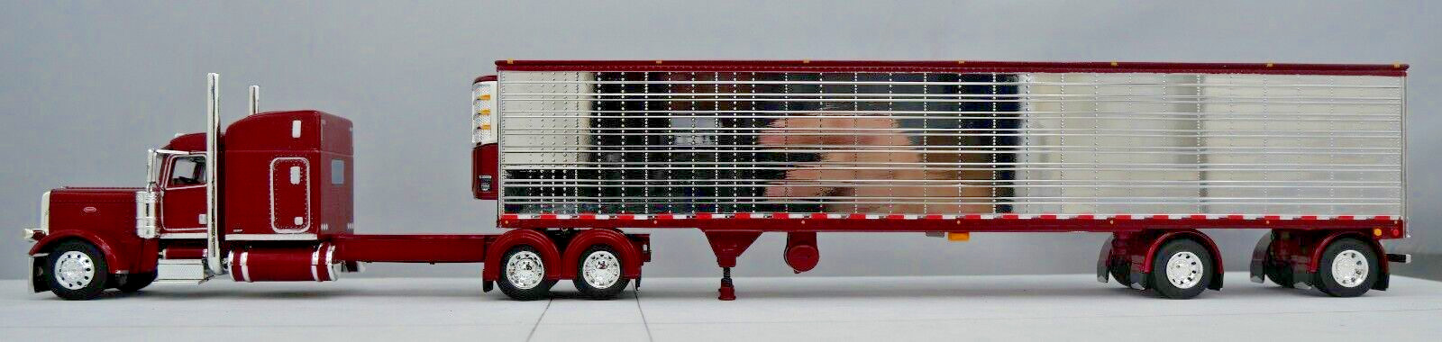 DCP 1/64 Maroon Red Chrome Peterbilt 389 Utility Refrigerated Trailer 60-1734