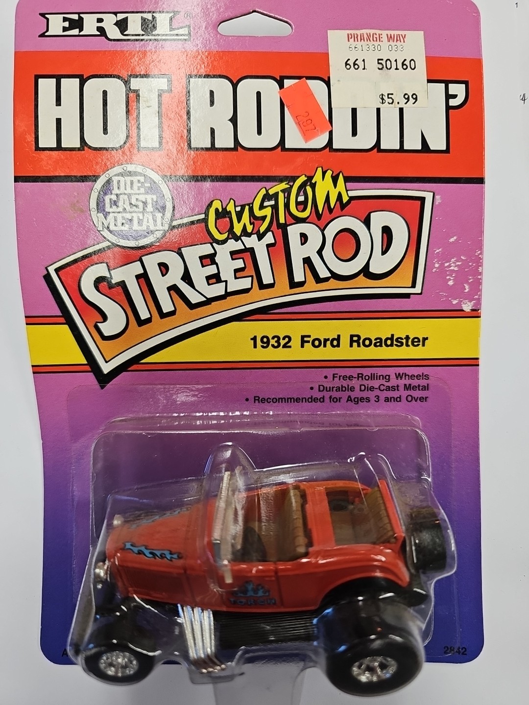 ERTL Hot Roddin’ 1932 Ford Roadster Custom Street Rod Die Cast Car VTG 1989 20f