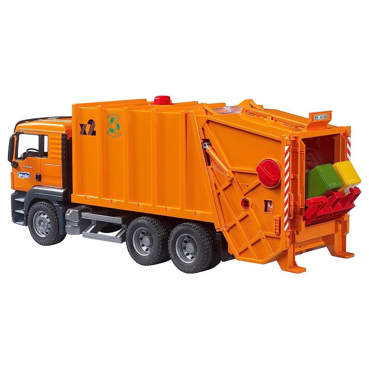 Bruder 1/16 MAN TGS Orange Garbage Truck 03760