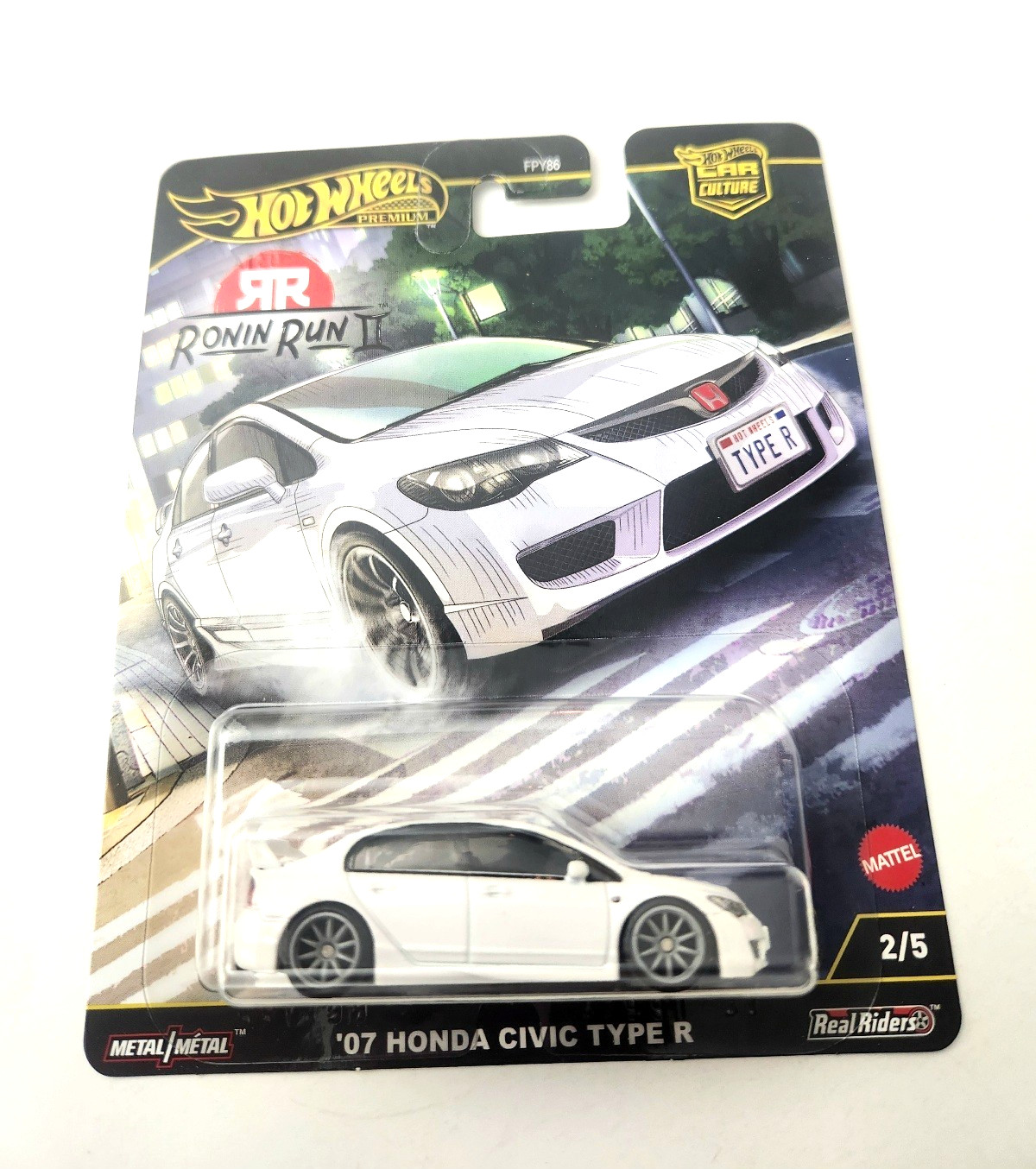 Hot Wheels ’07 Honda Civic Type R White 2/5 – 2025 Pop Culture: Ronin Run II