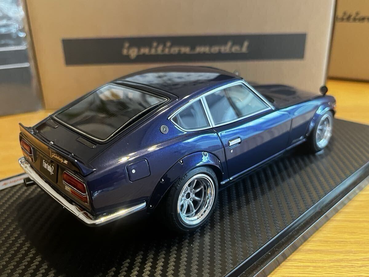 Yes Ignition Model 1/18 Nissan Fairlady Z S30 Blue Ig0179 With Clear Case /Devil