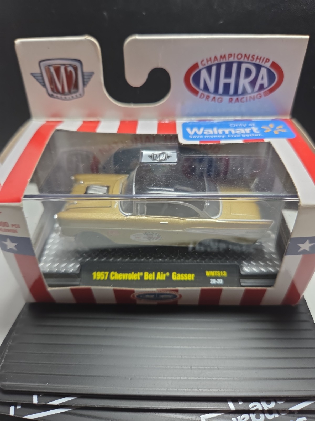 M2 Machines Walmart Exclusive NHRA 1957 Chevrolet Bel Air Gasser Gold WMTS13