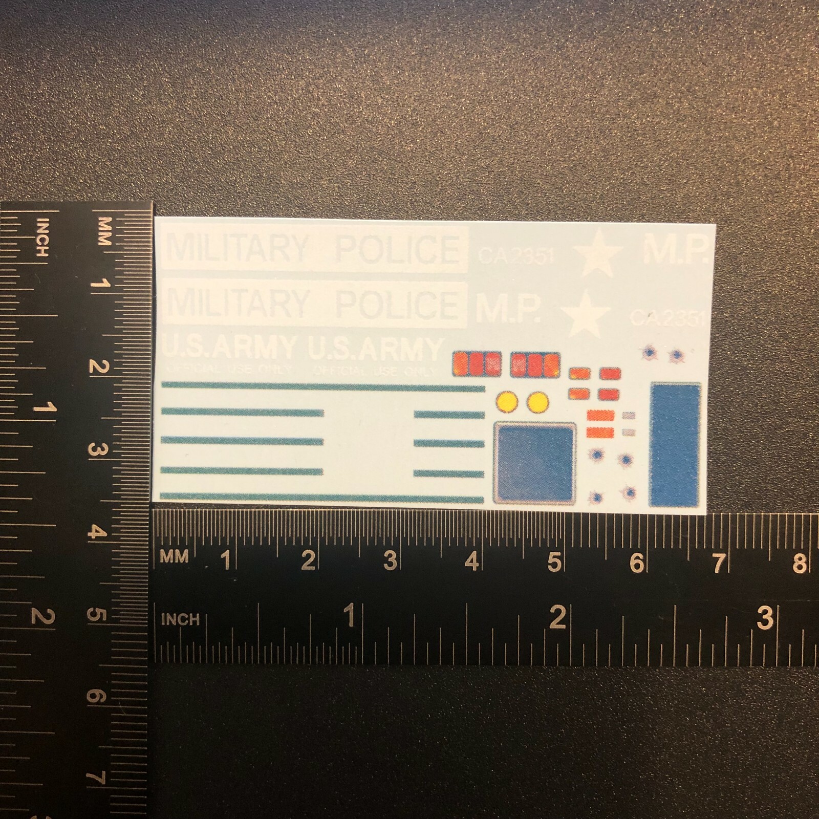 White Toner 1:64 Waterslide Decal Khaki Kooler Super Van Military Police