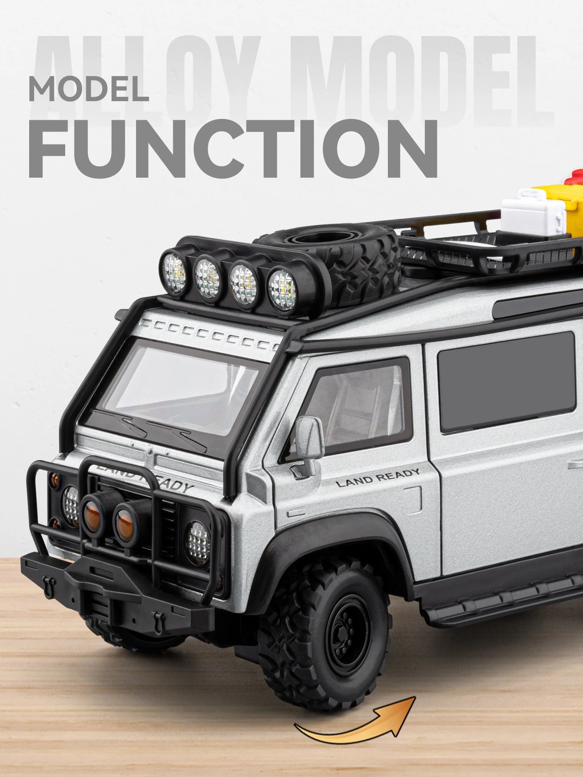 1:24 Defender Van Modified Diecast Alloy Model Sound Light Collection Vehicle