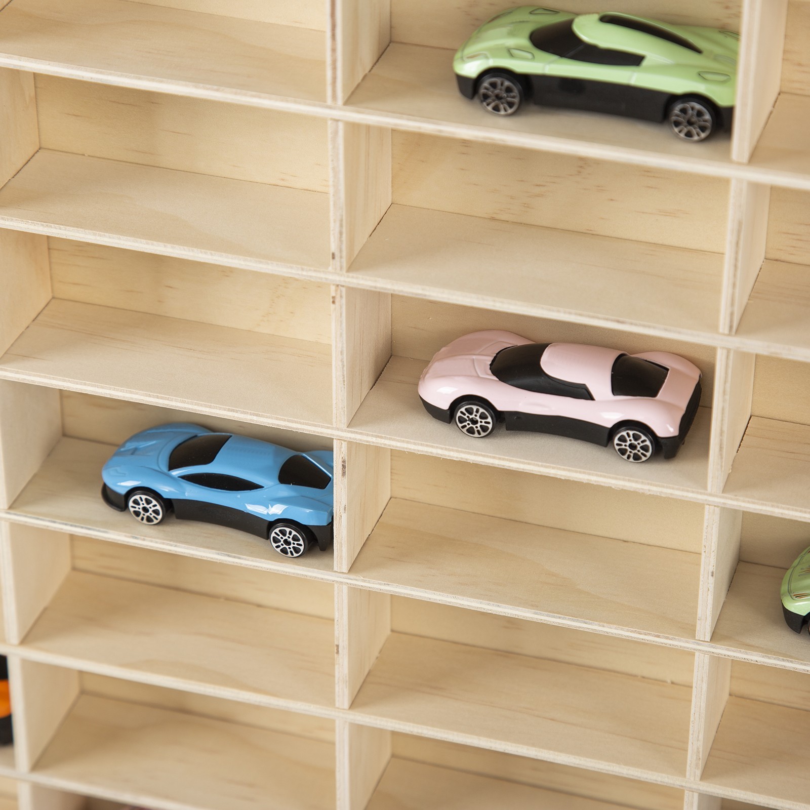 60 Grids Hot Wheels Diecast Box Wooden Display Storage Cabinet 1/64 Car Matchbox