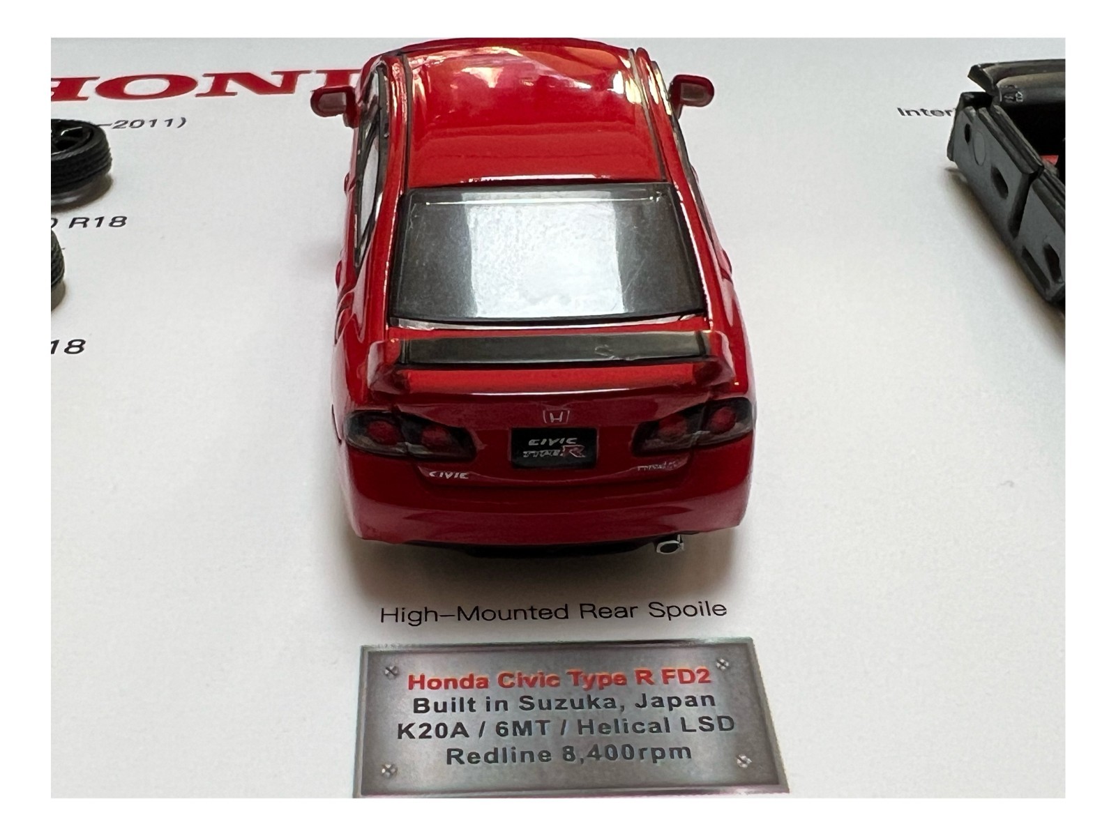 Honda Civic Type R FD2 Shadow Box Frame 1:64 Scale Diecast Display JDM Collector