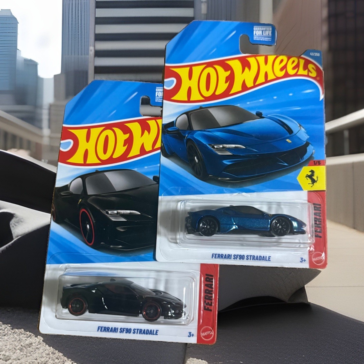 2026 Hot Wheels FERRARI 🍒 SF90 STRADALE Black & Blue ✌🏽 LOT 2 💯🍒