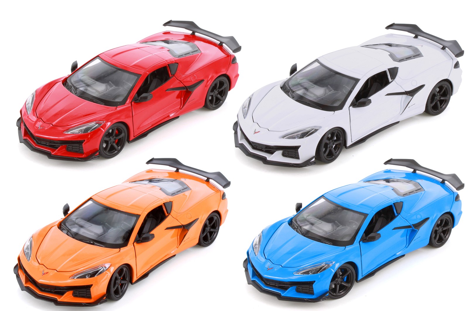 BOX OF 4 2023 CHEVY CORVETTE Z06 HARDTOP ASSTD 1/24 DIECAST CAR WELLY 24120/4D