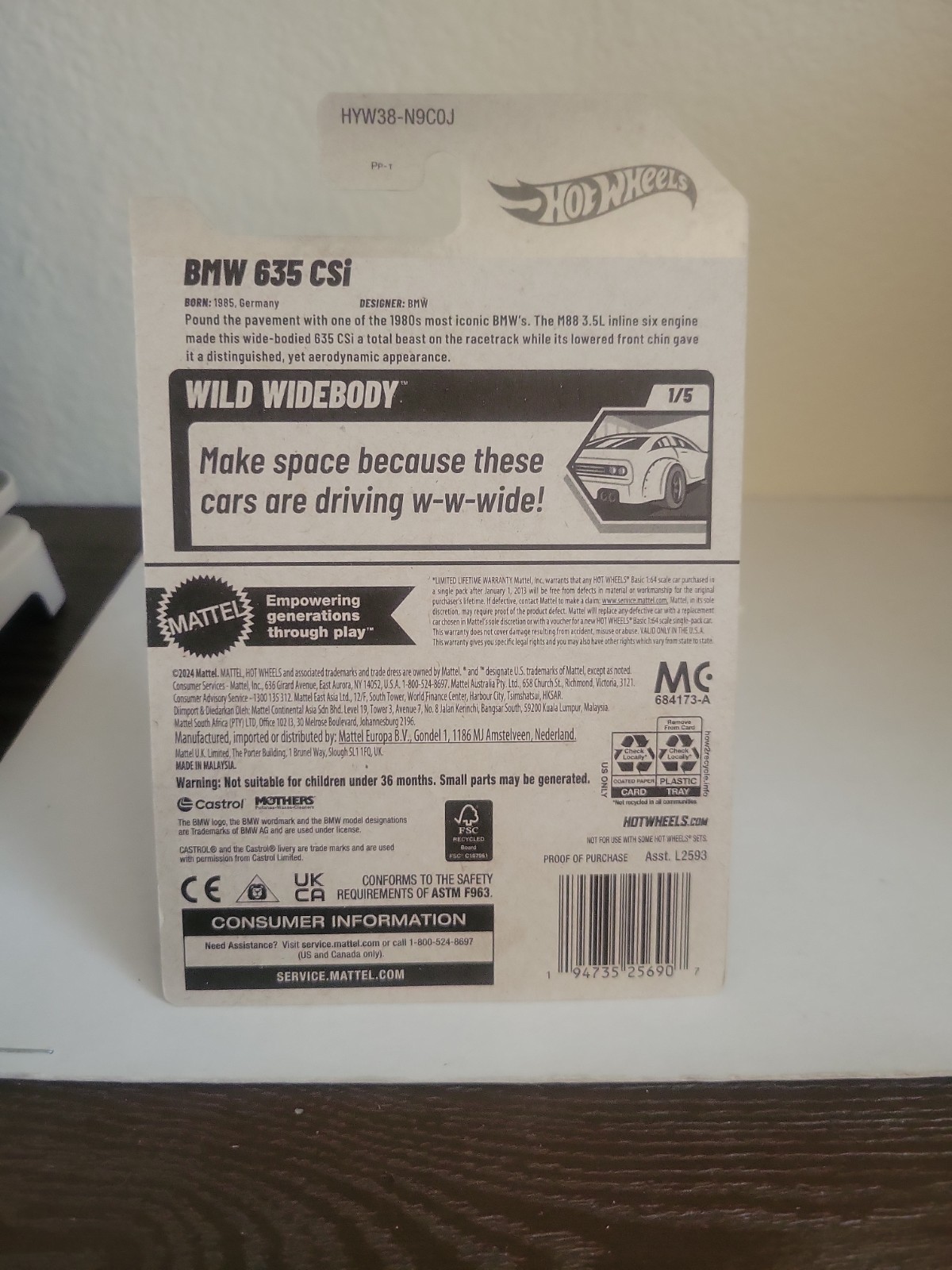 2025 Hot Wheels #185 Wild Widebody BMW 635 CSi black