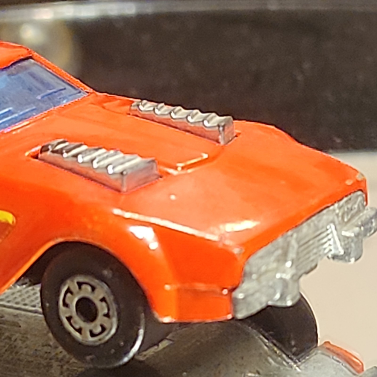 Vintage Lesney Matchbox Superfast Red Fire Chief Car with Outlined Shield Labels