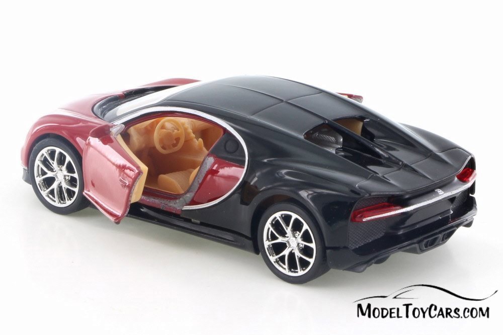 Bugatti Chiron, Red w/ Black – Welly 43738D – 4.5″ Diecast Model Toy Car