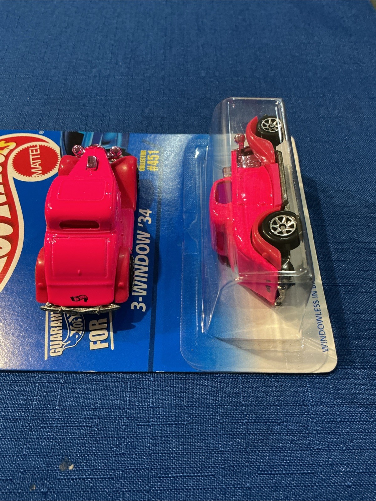 2 Vintage 1995 Hot Wheels Collectors #451 Pink 3-Window ‘34 Both New