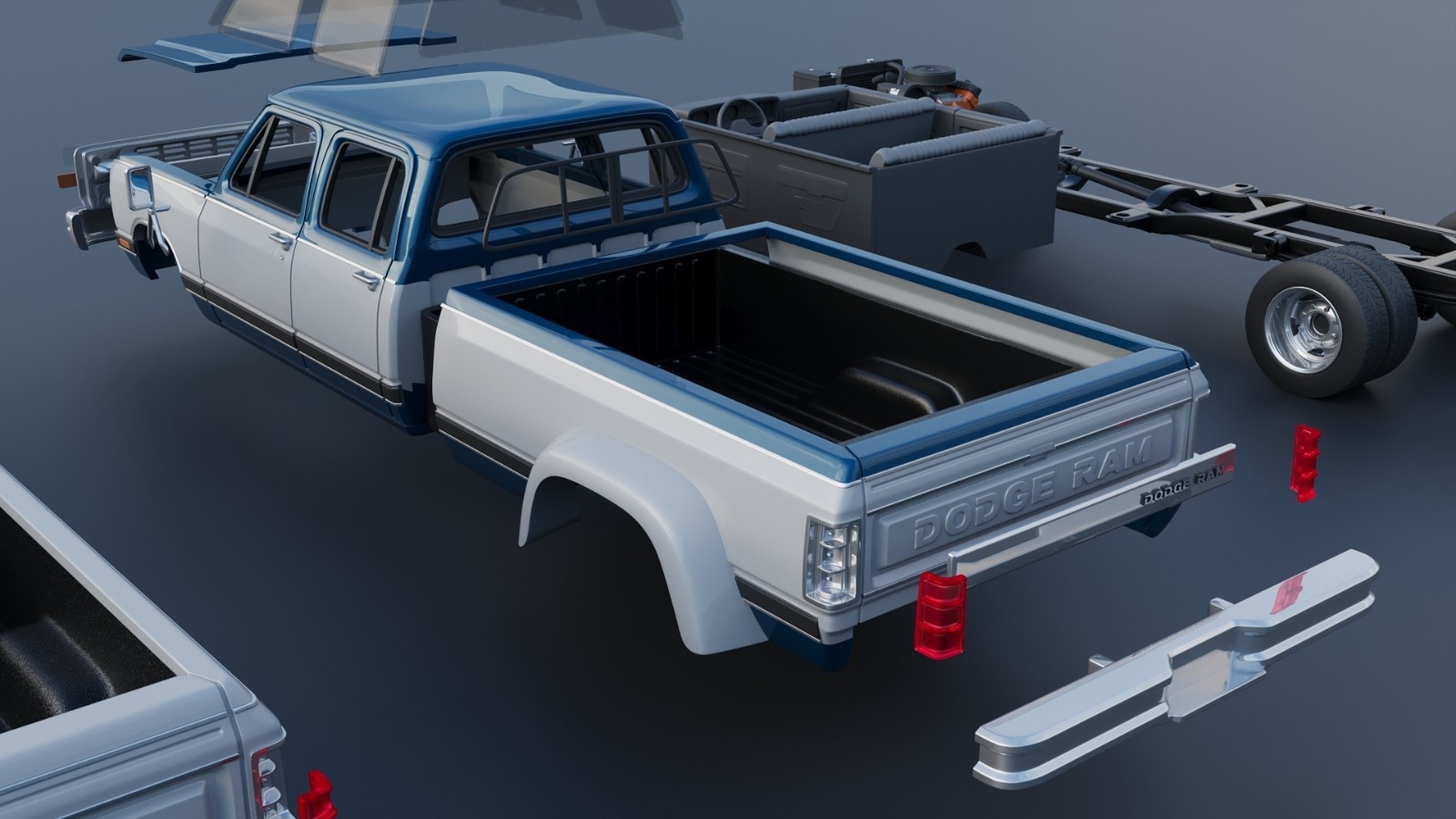 3d printed Dodge Ram W350 Crew Cab Dually 1983 model car collectible replica