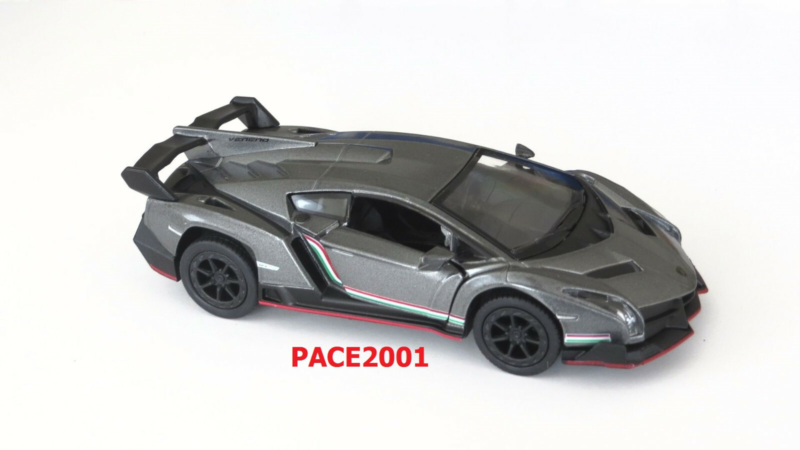 Kinsmart 1/36 Scale Diecast Gray Lamborghini Veneno with Pullback Action