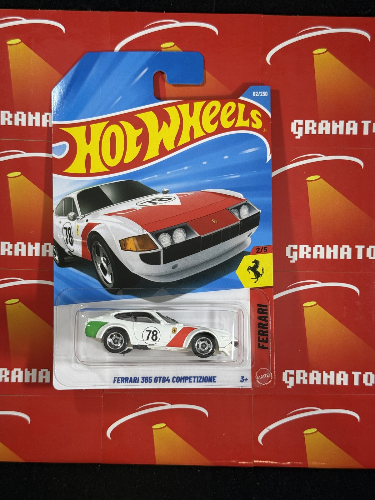 Ferrari 365 GTB4 Competizione #62 Gr/Wh/Red 2/5 Ferrari 2026 Hot Wheels Mix K