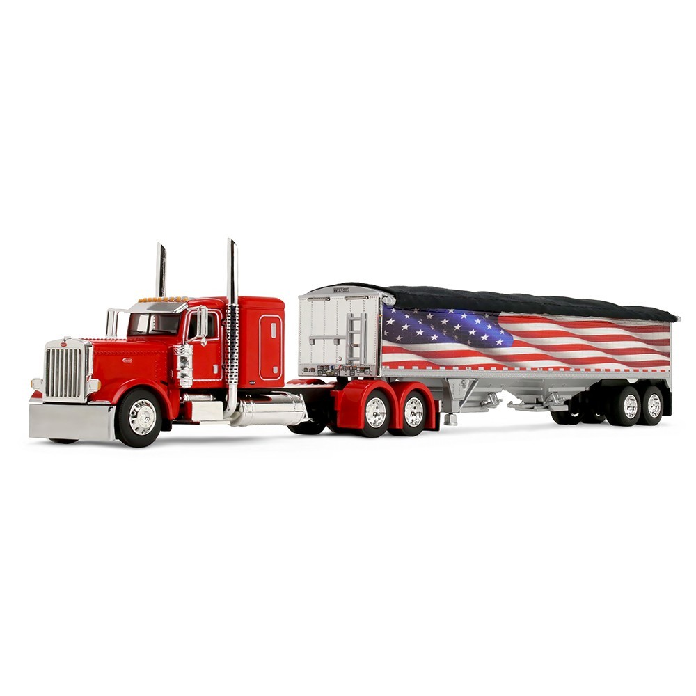 PETERBILT 389 W/SLEEPER & GRAIN TRAILER “USA 250” 1/64 BY DCP/FIRST GEAR 69-2367