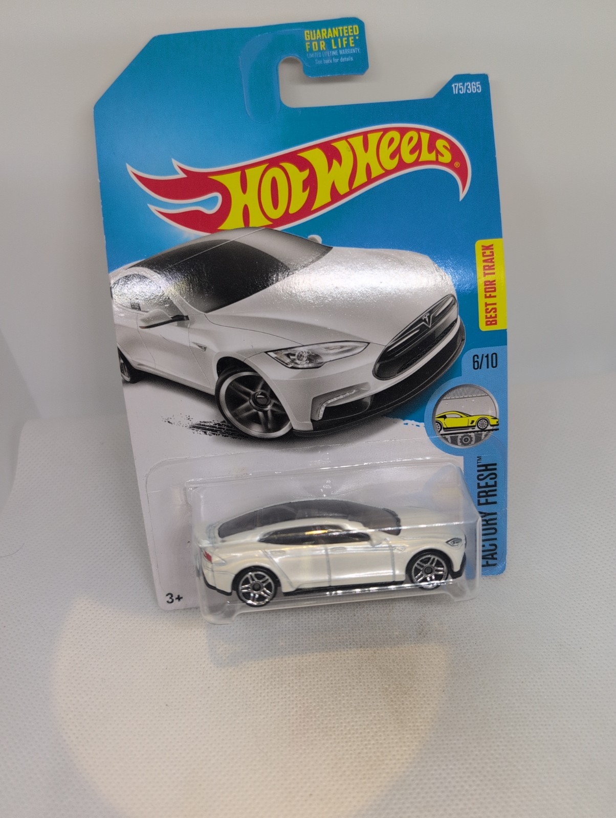 Hot Wheels Factory Fresh #6/10, Tesla Model S, White, Collector #175/365