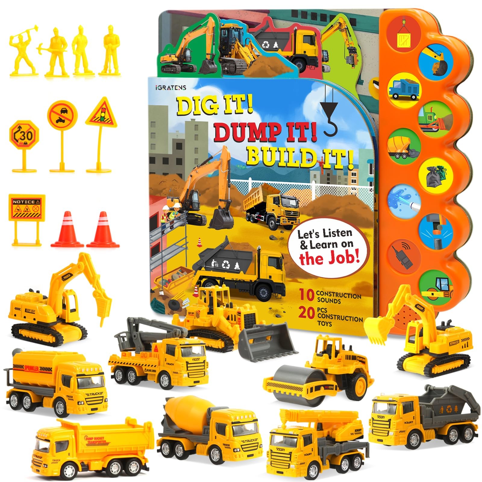 Construction Toys with Sound Books – Dig It! Dump It! Build It! Construction …