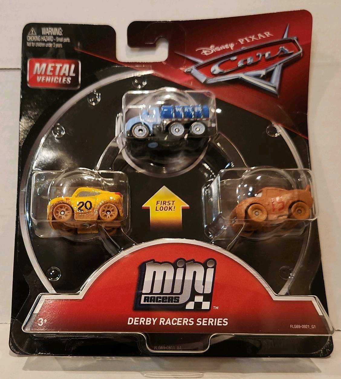 Disney Pixar Cars Mini Racers Derby Racers Diecast 3-Pack NiP