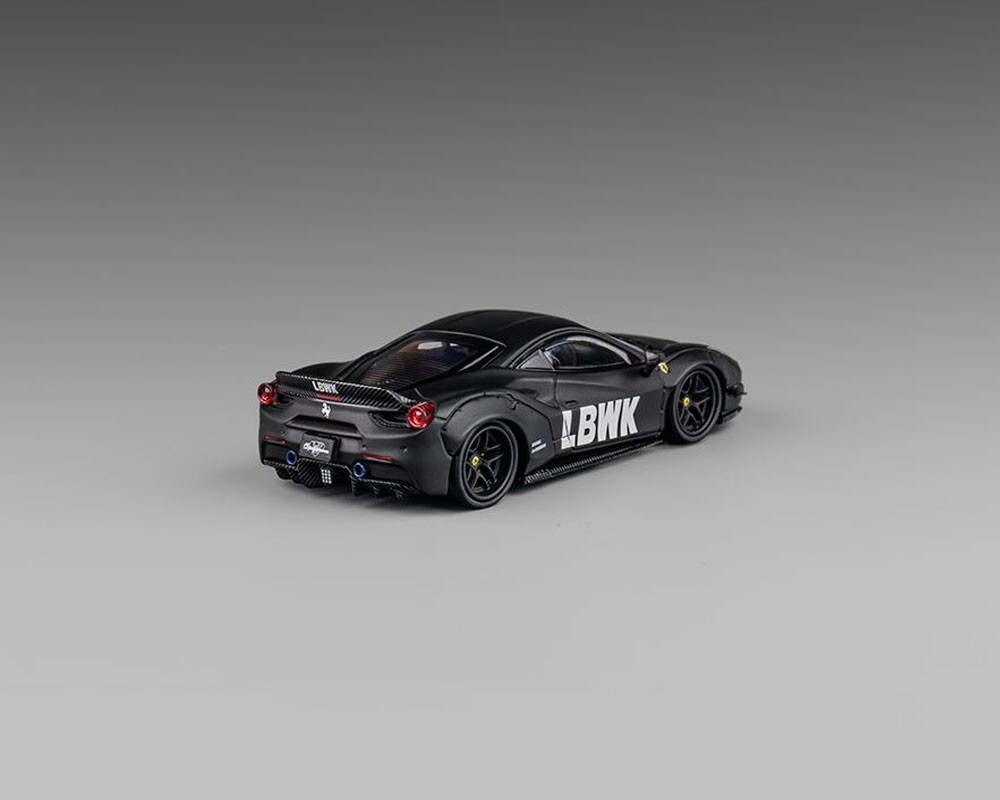 CM Model LBWK Liberty Walk 488 Widebody Matted Black with Carbon 1/64