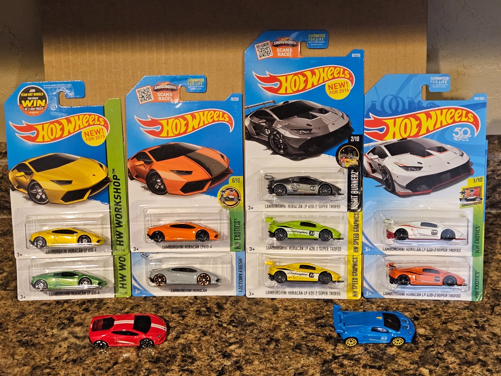 Hot Wheels Lot of 11 Lamborghini Huracan LP 610-4 620-2 Super Trofeo Yellow Red